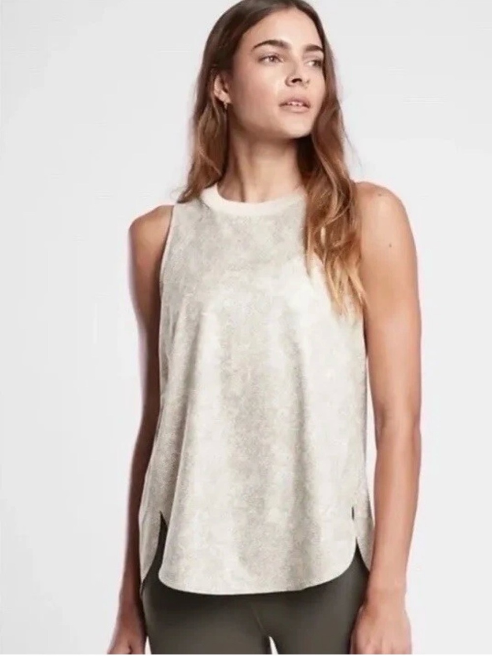 NWOT Athleta Zephyr Print Tank Top - Viper Gray